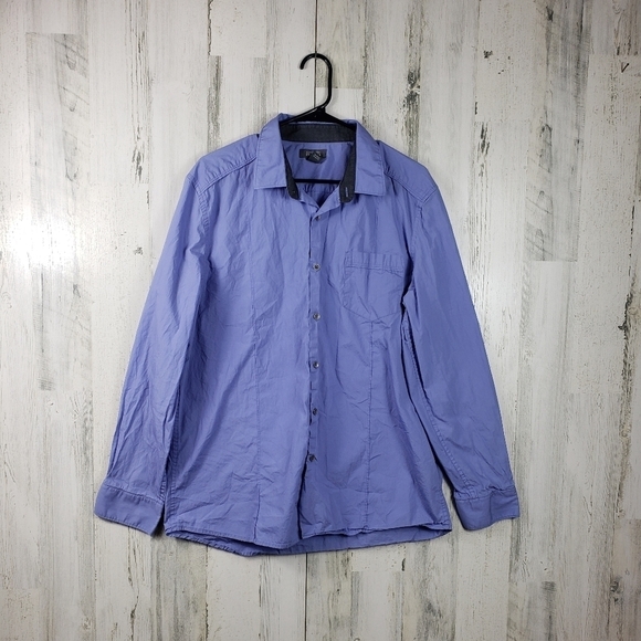 Kenneth Cole reaction blue long sleeve button down shirt mens size XL - Picture 1 of 10